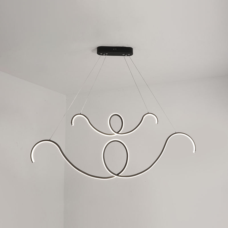 Moderner Stil Linearer Form Island Lichter Metal Island Beleuchtung für Esszimmer