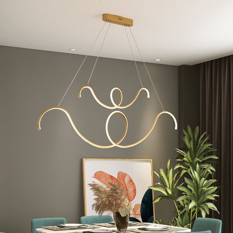 Moderner Stil Linearer Form Island Lichter Metal Island Beleuchtung für Esszimmer