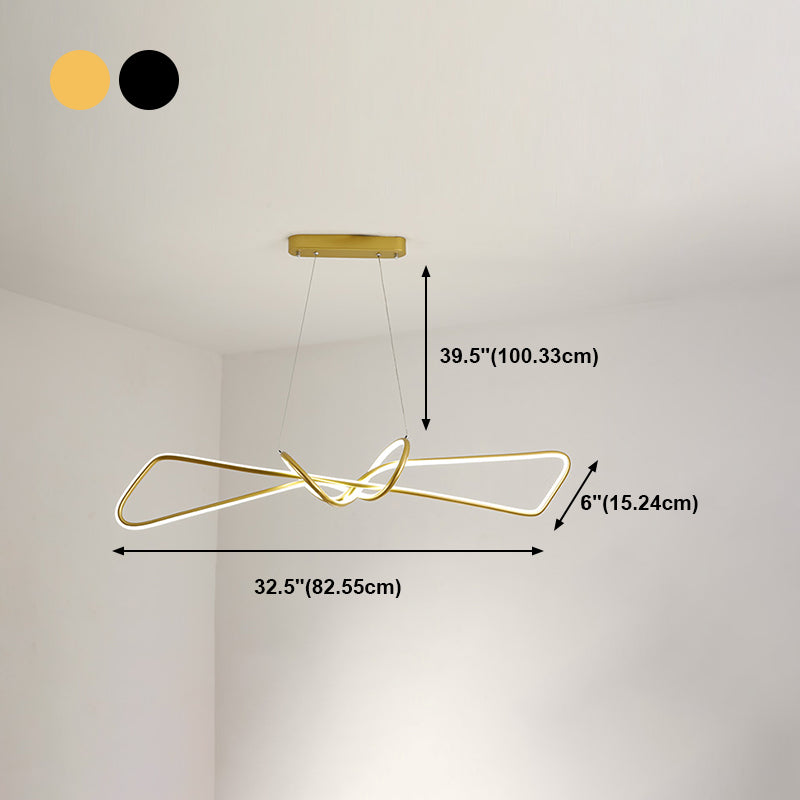 Moderner Stil Linearer Form Island Lichter Metal Island Beleuchtung für Esszimmer