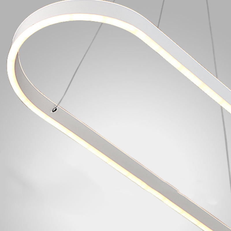 Modern Style Linear Shape Island Lighting Ideas Metal 2 Light Island Pendants in White