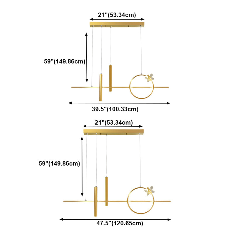 Contemporary Style Linear Island Lighting Metal Island Lighting Fixtures