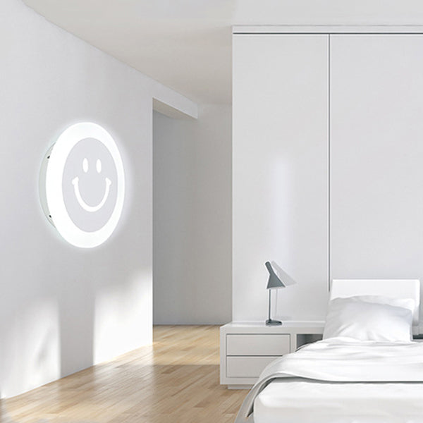 Modern Style Round Sconce Light Fixtures Metal 1 Light Wall Mounted Lighting