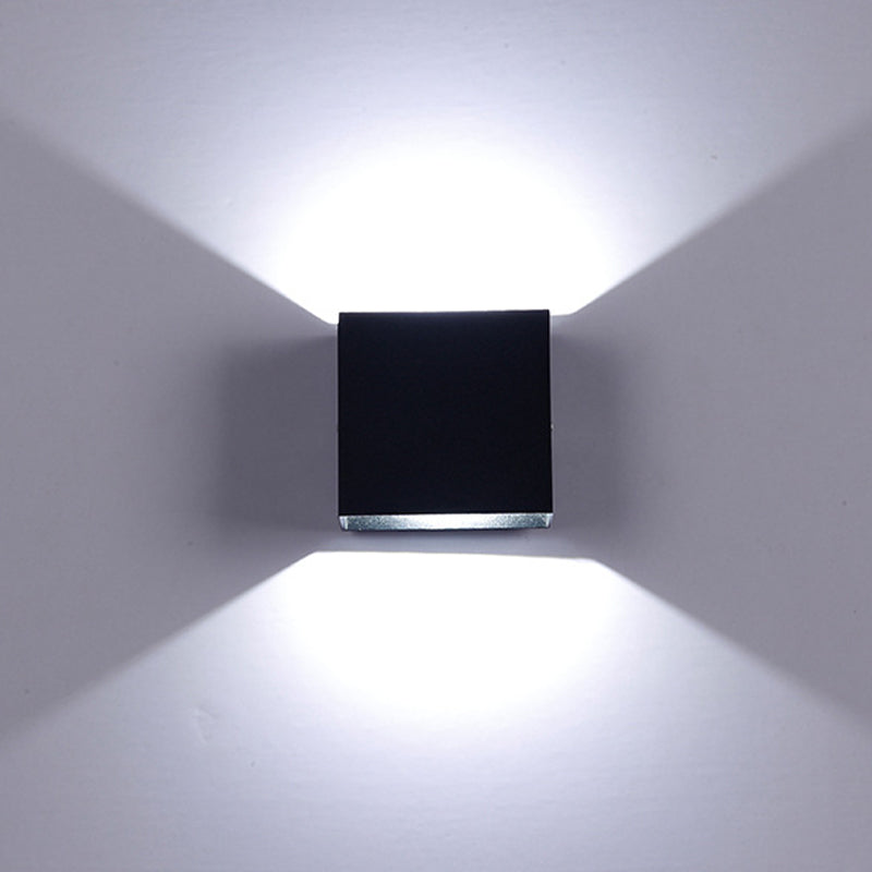 Contemporary Aluminum Wall Light Cube 4" Wide Wall Washer for Living Room