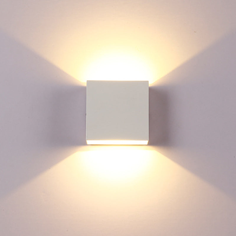 Contemporary Aluminum Wall Light Cube 4" Wide Wall Washer for Living Room