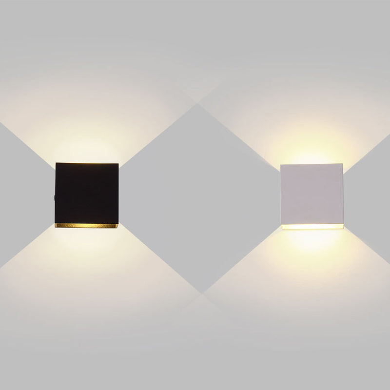 Contemporary Aluminum Wall Light Cube 4" Wide Wall Washer for Living Room