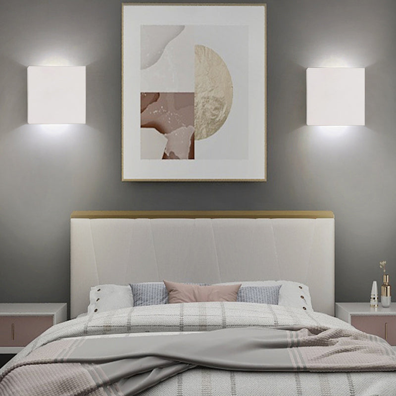 Contemporary Aluminum Wall Light Cube 4" Wide Wall Washer for Living Room