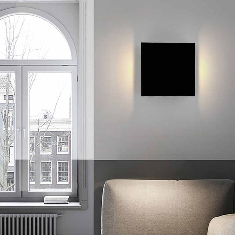 Contemporary Aluminum Wall Light Cube 4" Wide Wall Washer for Living Room