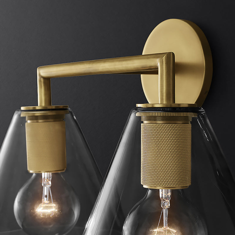 Nordischer Stil Metall Wandleuchte Kegelform Wandleuchten mit klarem Glas für Schlafzimmer