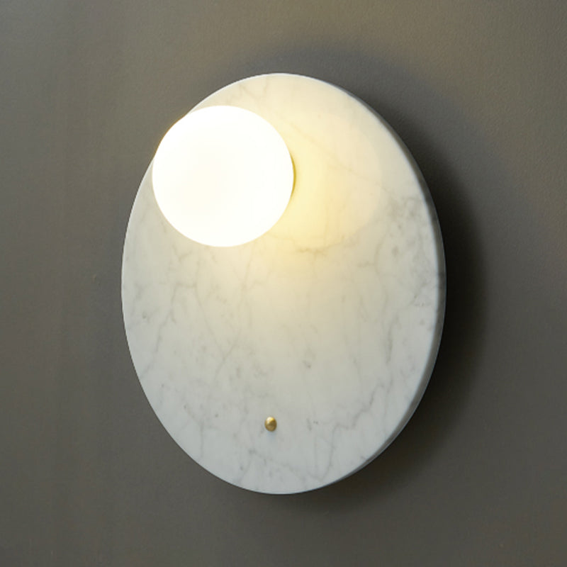 Nordic Style Marble Wall Light Geometric 1 Light Wall Sconce with Glass for Bedroom