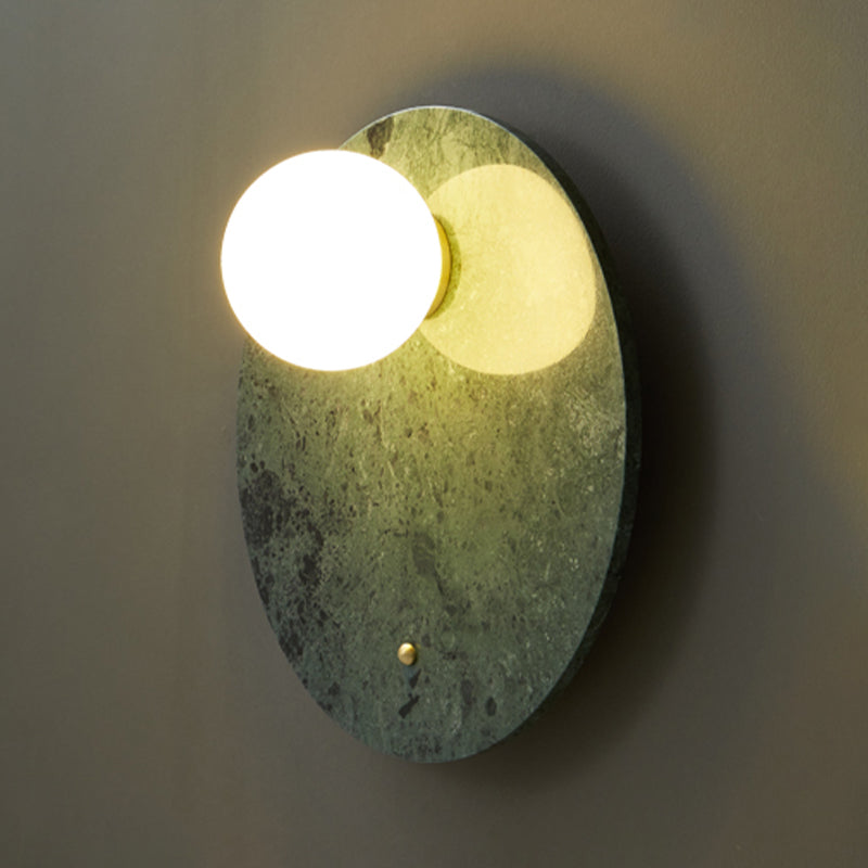 Nordic Style Marble Wall Light Geometric 1 Light Wall Sconce with Glass for Bedroom