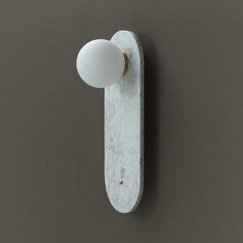 Nordic Style Marble Wall Light Geometric 1 Light Wall Sconce with Glass for Bedroom