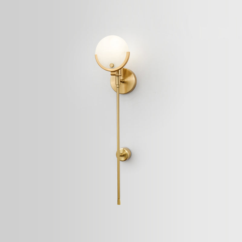 Nordic Metal Wall Light Round Shape 5" Wide Wall Sconce with Mica for Living Room