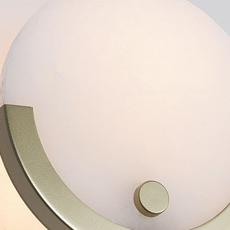 Nordic Metal Wall Light Round Shape 5" Wide Wall Sconce with Mica for Living Room