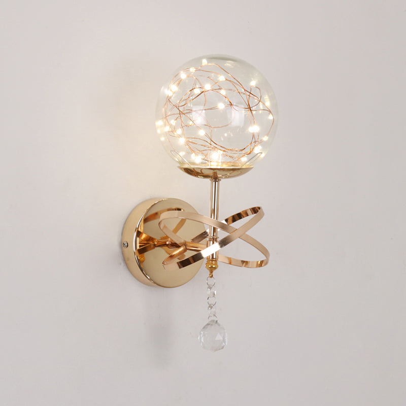 Glaskugelform Wand Licht moderne 1-Licht-Wandmontageleuchte