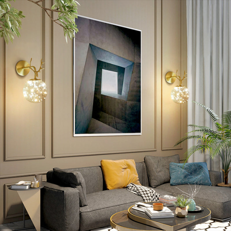 Glaskugelform Wand Licht moderne 1-Licht-Wandmontageleuchte