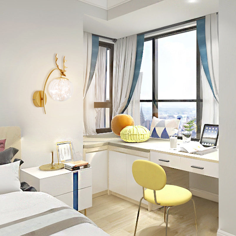 Glaskugelform Wand Licht moderne 1-Licht-Wandmontageleuchte