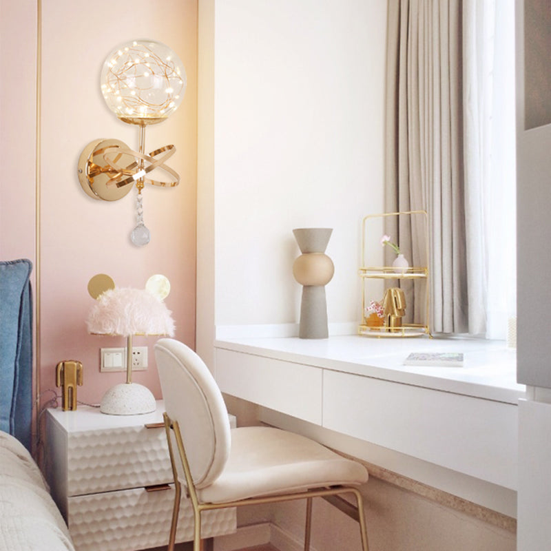 Glaskugelform Wand Licht moderne 1-Licht-Wandmontageleuchte