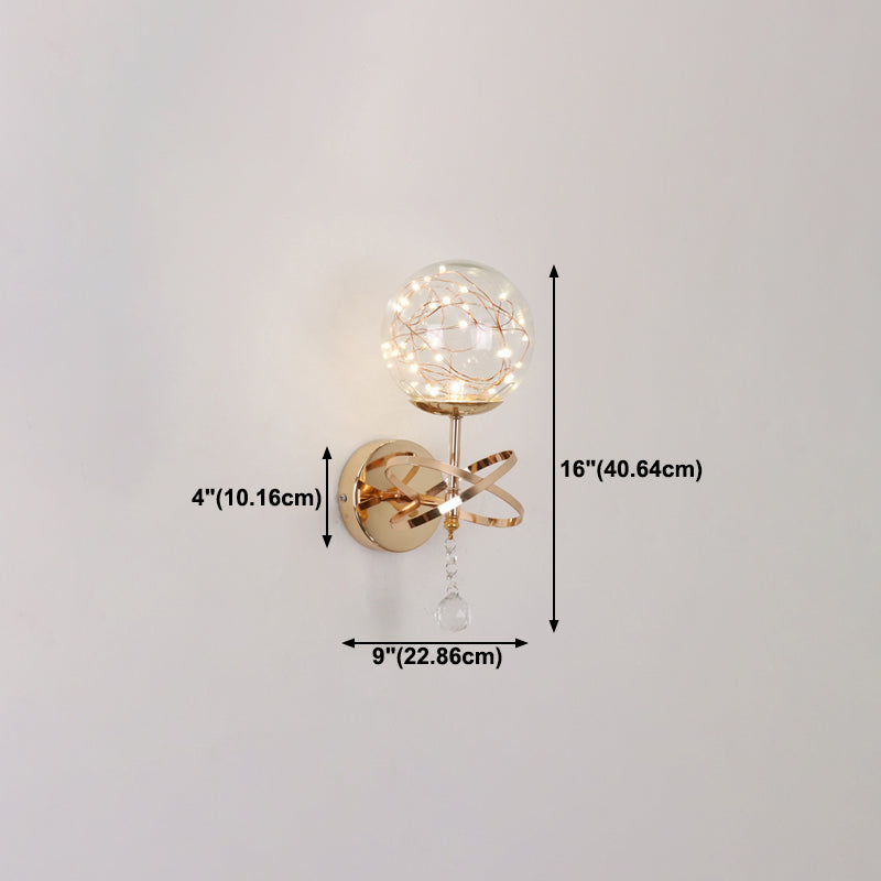 Glaskugelform Wand Licht moderne 1-Licht-Wandmontageleuchte
