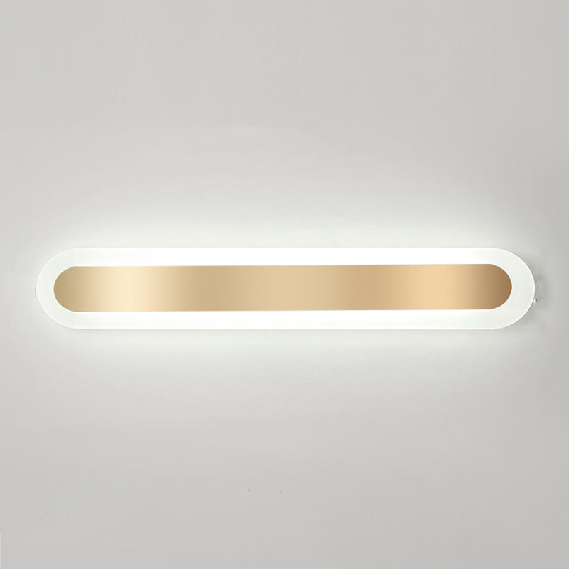 Linear Shape Metal Wall Light Modern Style 1-Light Wall Mounted Light Fixture in Gold