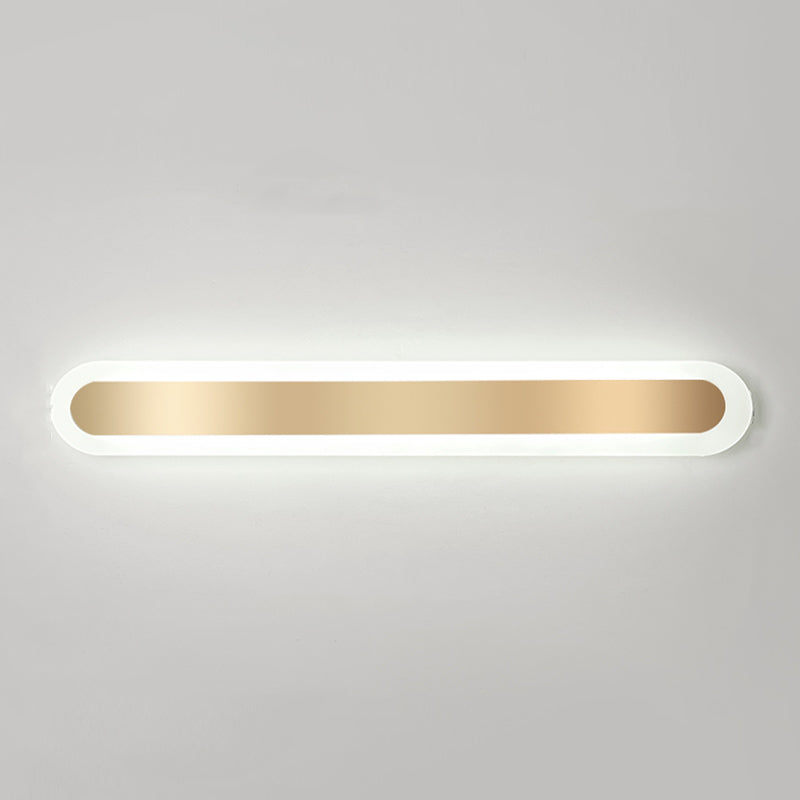 Linear Shape Metal Wall Light Modern Style 1-Light Wall Mounted Light Fixture in Gold