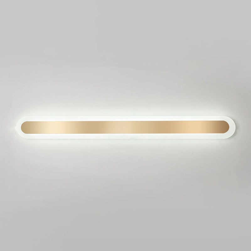 Linear Shape Metal Wall Light Modern Style 1-Light Wall Mounted Light Fixture in Gold
