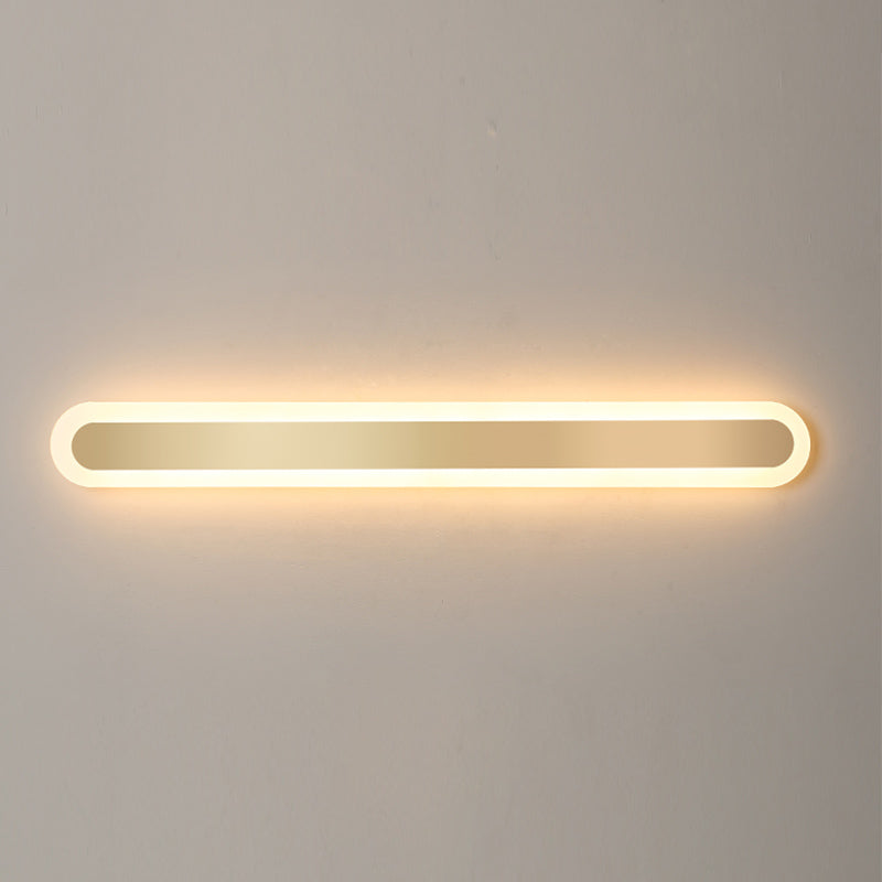 Linear Shape Metal Wall Light Modern Style 1-Light Wall Mounted Light Fixture in Gold