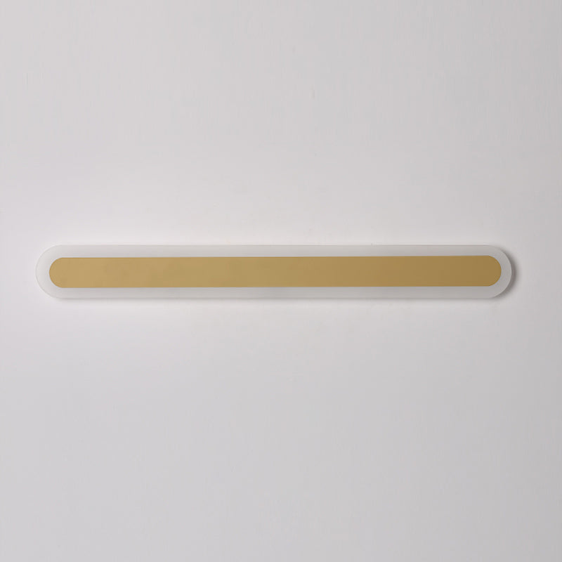 Linear Shape Metal Wall Light Modern Style 1-Light Wall Mounted Light Fixture in Gold