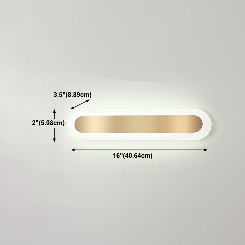 Linear Shape Metal Wall Light Modern Style 1-Light Wall Mounted Light Fixture in Gold