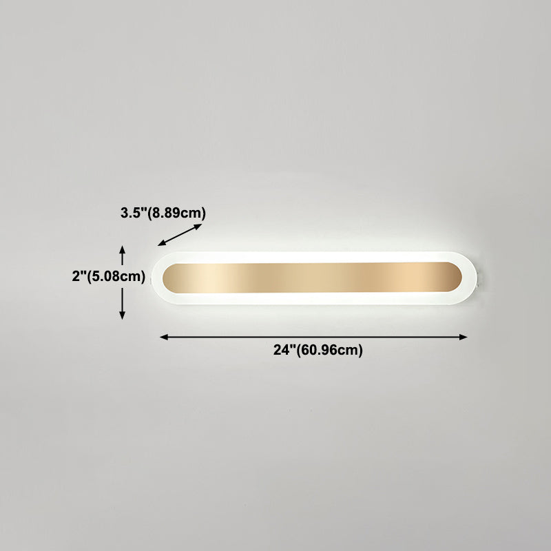 Linear Shape Metal Wall Light Modern Style 1-Light Wall Mounted Light Fixture in Gold