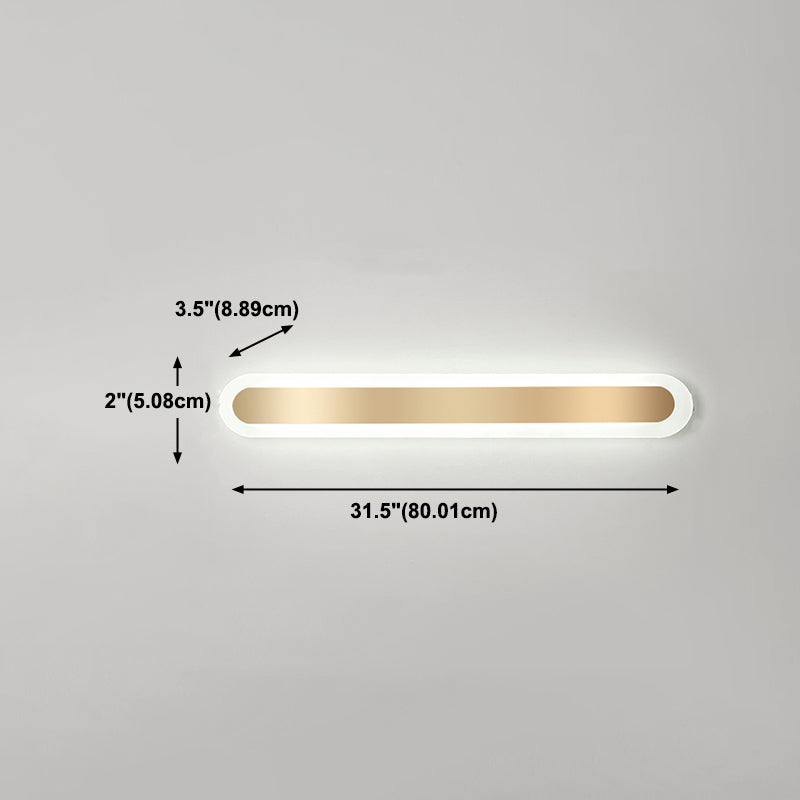 Linear Shape Metal Wall Light Modern Style 1-Light Wall Mounted Light Fixture in Gold