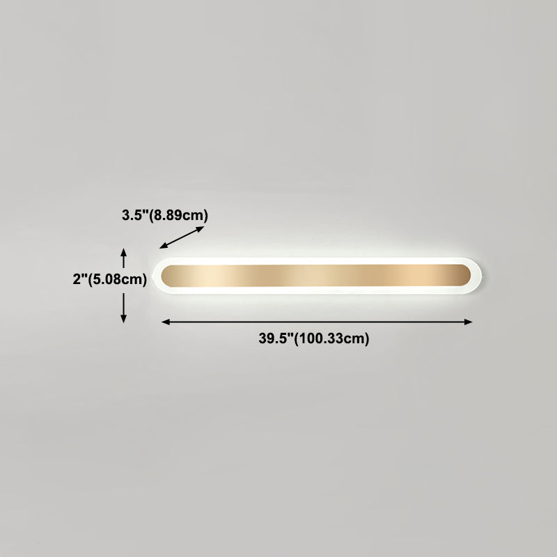 Linear Shape Metal Wall Light Modern Style 1-Light Wall Mounted Light Fixture in Gold