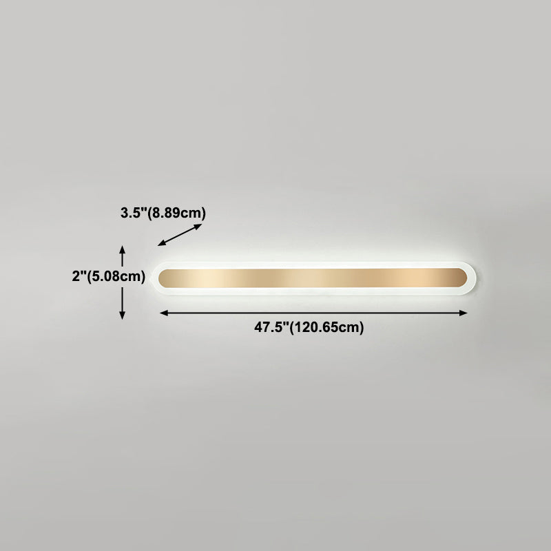 Linear Shape Metal Wall Light Modern Style 1-Light Wall Mounted Light Fixture in Gold