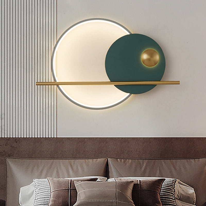 Estilo moderno de forma redonda de pared de pared de metal de montura de pared de 1 luces