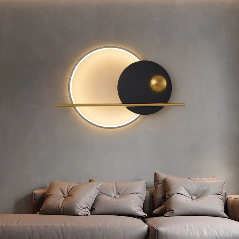 Estilo moderno de forma redonda de pared de pared de metal de montura de pared de 1 luces
