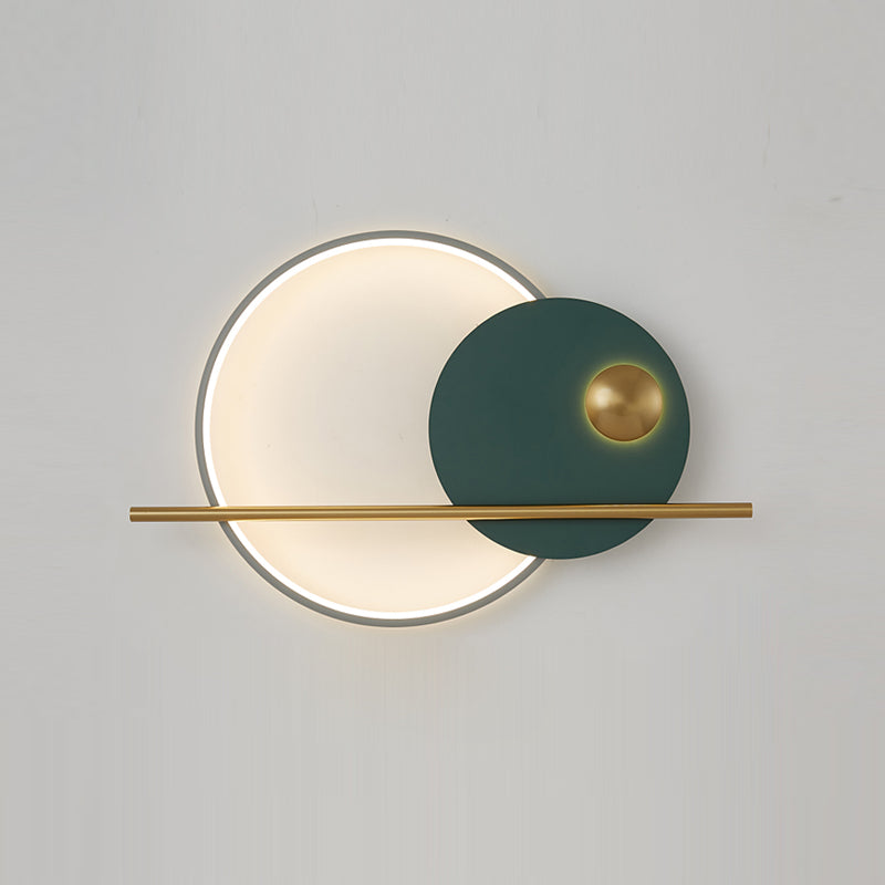 Estilo moderno de forma redonda de pared de pared de metal de montura de pared de 1 luces