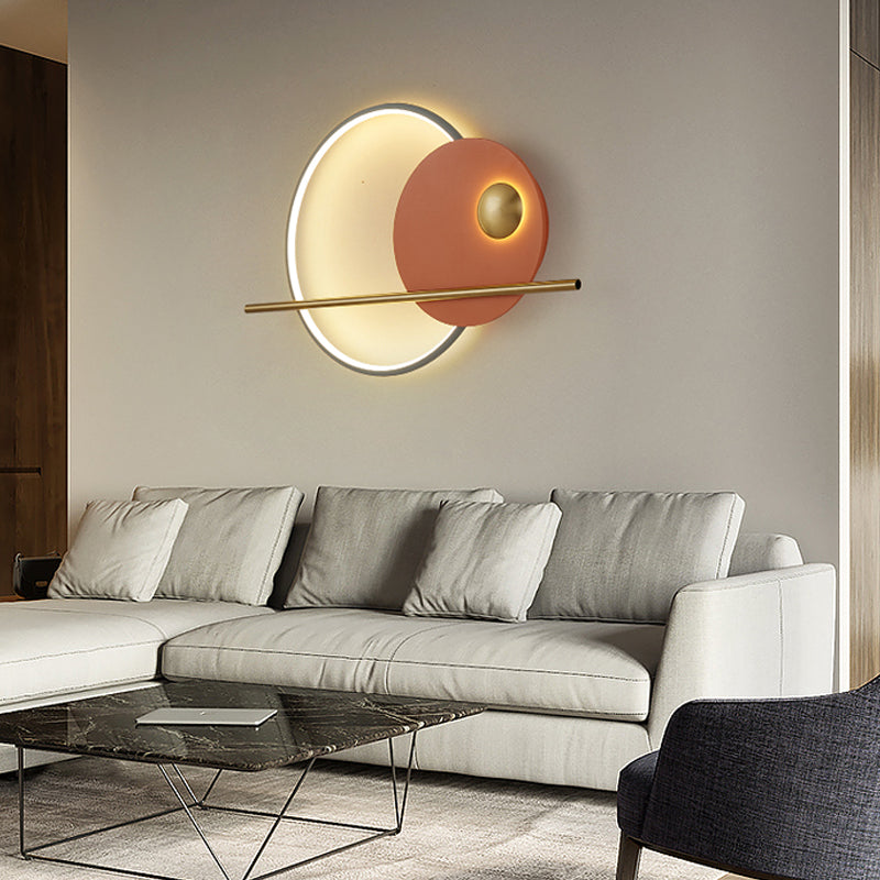 Estilo moderno de forma redonda de pared de pared de metal de montura de pared de 1 luces