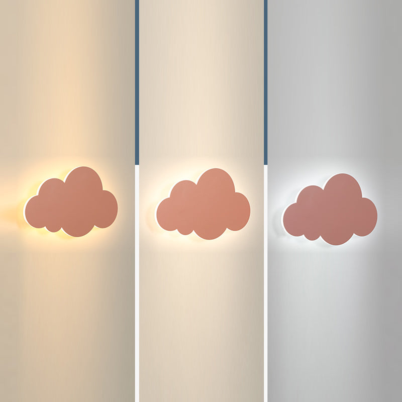Accogliente a parete in metallo a forma di nuvola in stile per bambini a 1 luci a parete lampada montata
