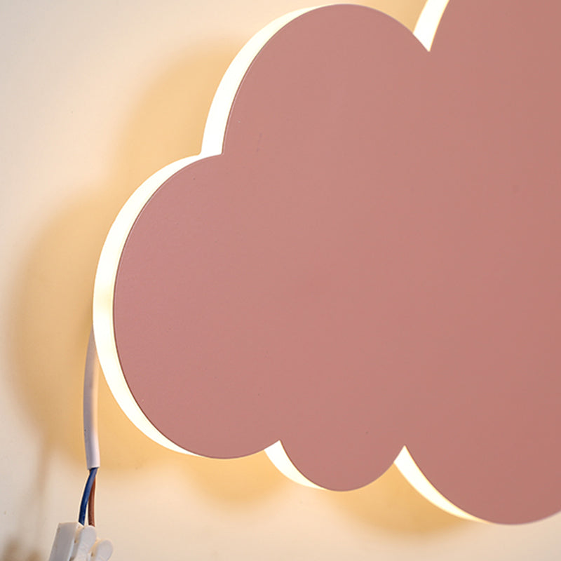 Accogliente a parete in metallo a forma di nuvola in stile per bambini a 1 luci a parete lampada montata