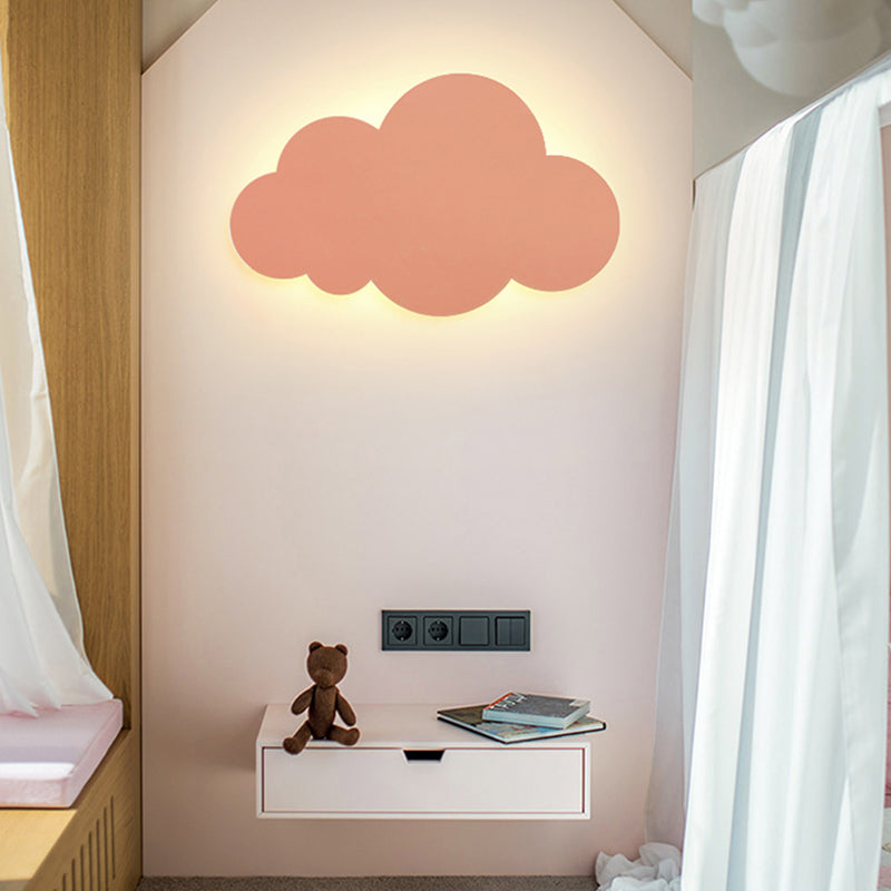 Accogliente a parete in metallo a forma di nuvola in stile per bambini a 1 luci a parete lampada montata