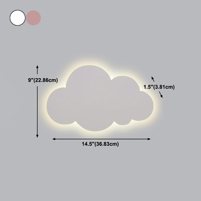 Accogliente a parete in metallo a forma di nuvola in stile per bambini a 1 luci a parete lampada montata