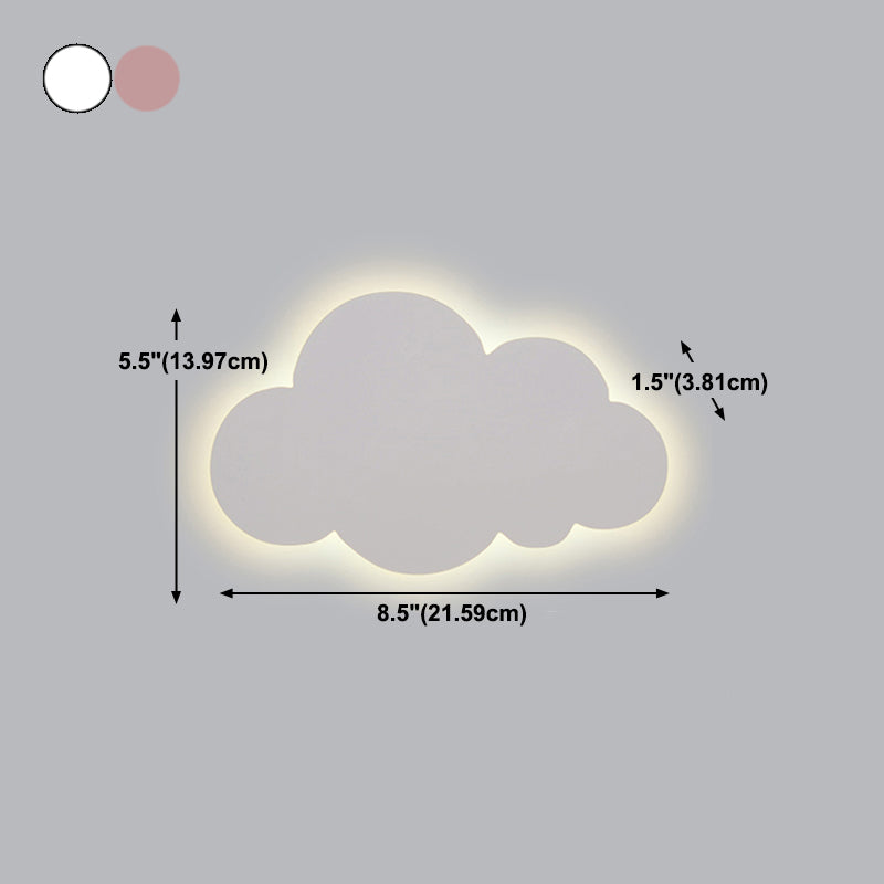 Accogliente a parete in metallo a forma di nuvola in stile per bambini a 1 luci a parete lampada montata