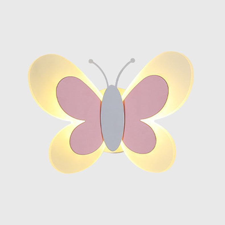 1-Light Butterfly Wall Sconce Modern Style Metal Wall Lighting for Living Room