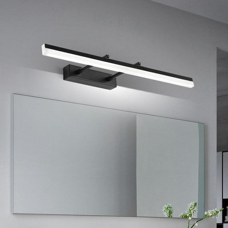 Metal Linear Shape Wall Light Modern 1-Light Swing Arm Mirror Wall Mount Light Fixture