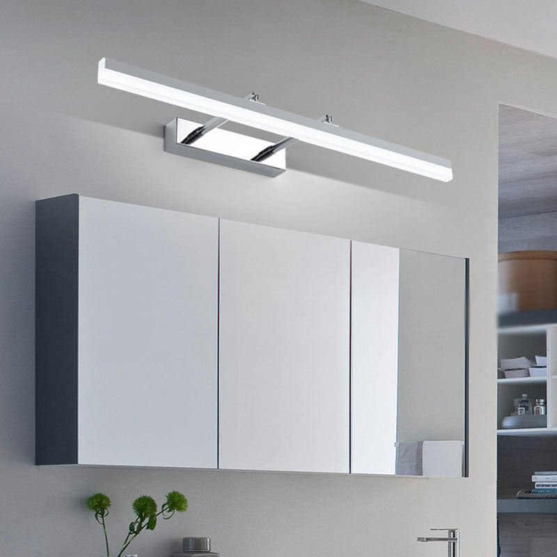 Metal Linear Shape Wall Light Modern 1-Light Swing Arm Mirror Wall Mount Light Fixture