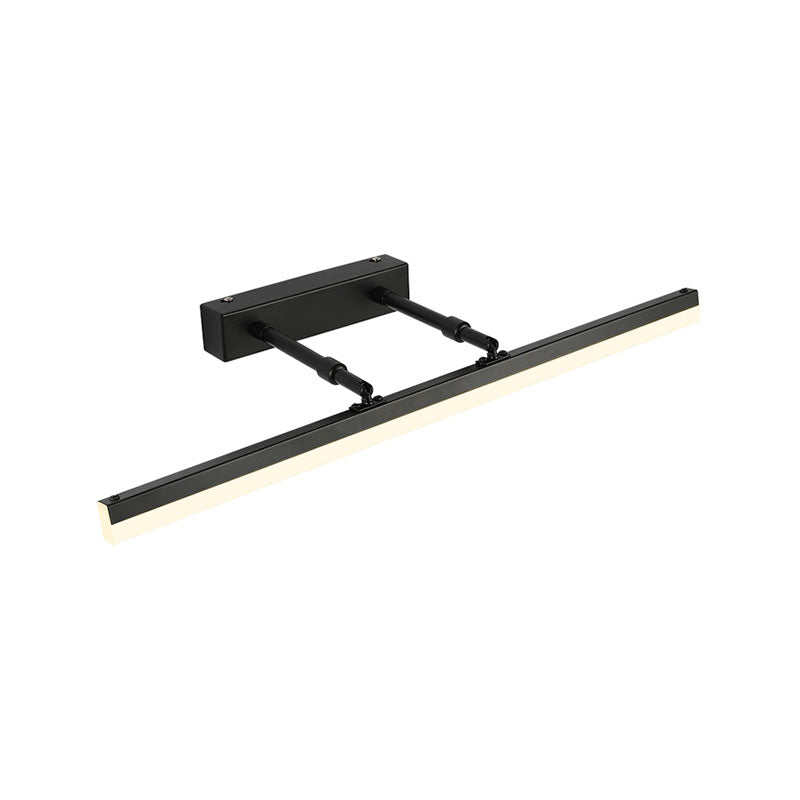Metal Linear Shape Wall Light Modern 1-Light Swing Arm Mirror Wall Mount Light Fixture