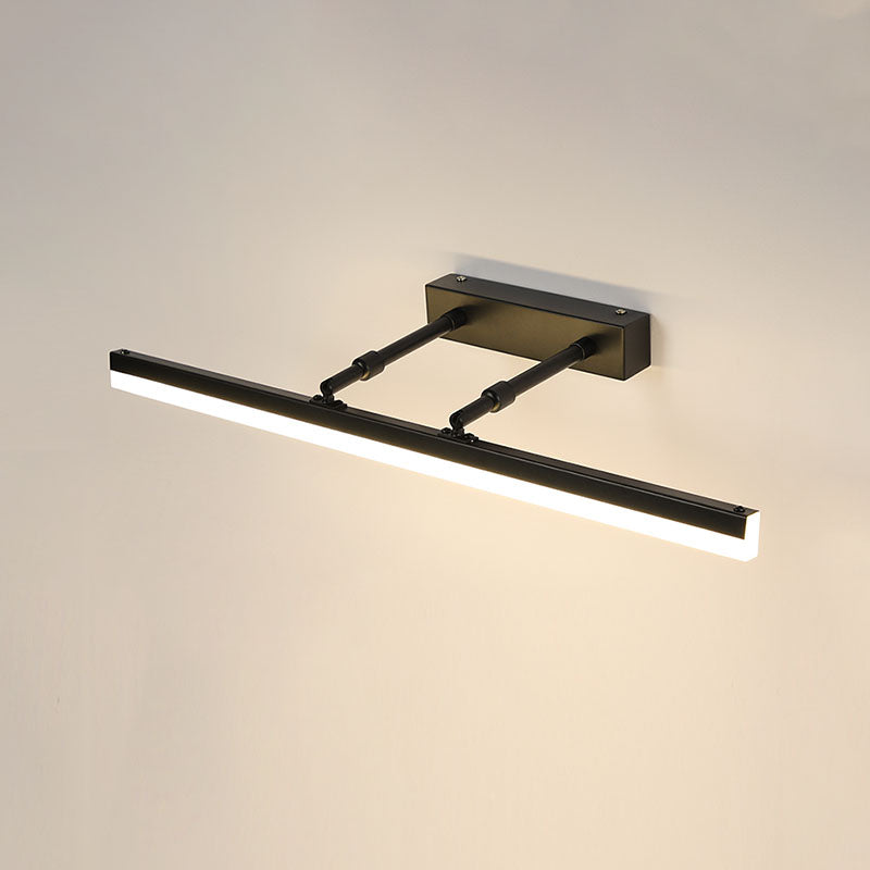 Metal Linear Shape Wall Light Modern 1-Light Swing Arm Mirror Wall Mount Light Fixture