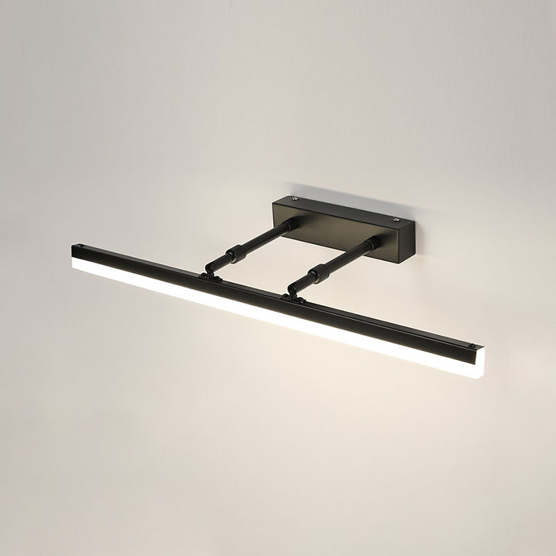 Metal Linear Shape Wall Light Modern 1-Light Swing Arm Mirror Wall Mount Light Fixture