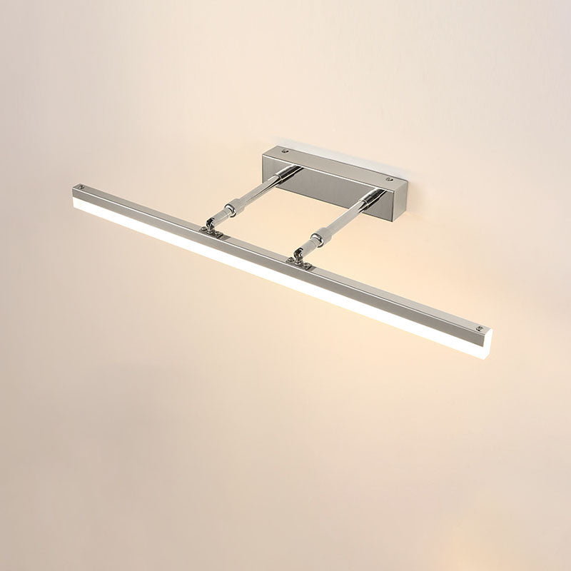 Metal Linear Shape Wall Light Modern 1-Light Swing Arm Mirror Wall Mount Light Fixture