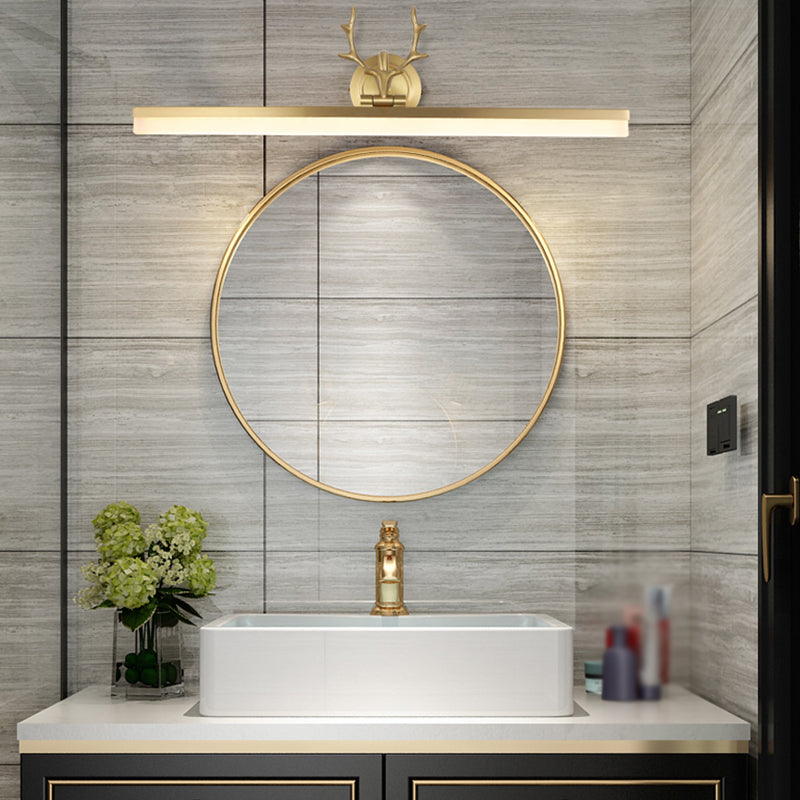 Luce vanità in stile moderno lineare 1 Metal 1 Luce Light Led Light per il bagno in oro
