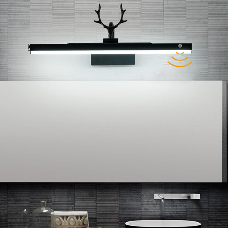 Illuminazione vanity lineare in stile moderno metallo 1 luci di applizia di vanità luce